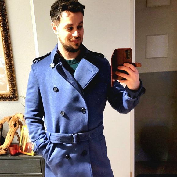 NWT Burberry Men's Kensington Trench Coat Mid-length Wool/Cashmere - Size 50 - Picture 15 of 16